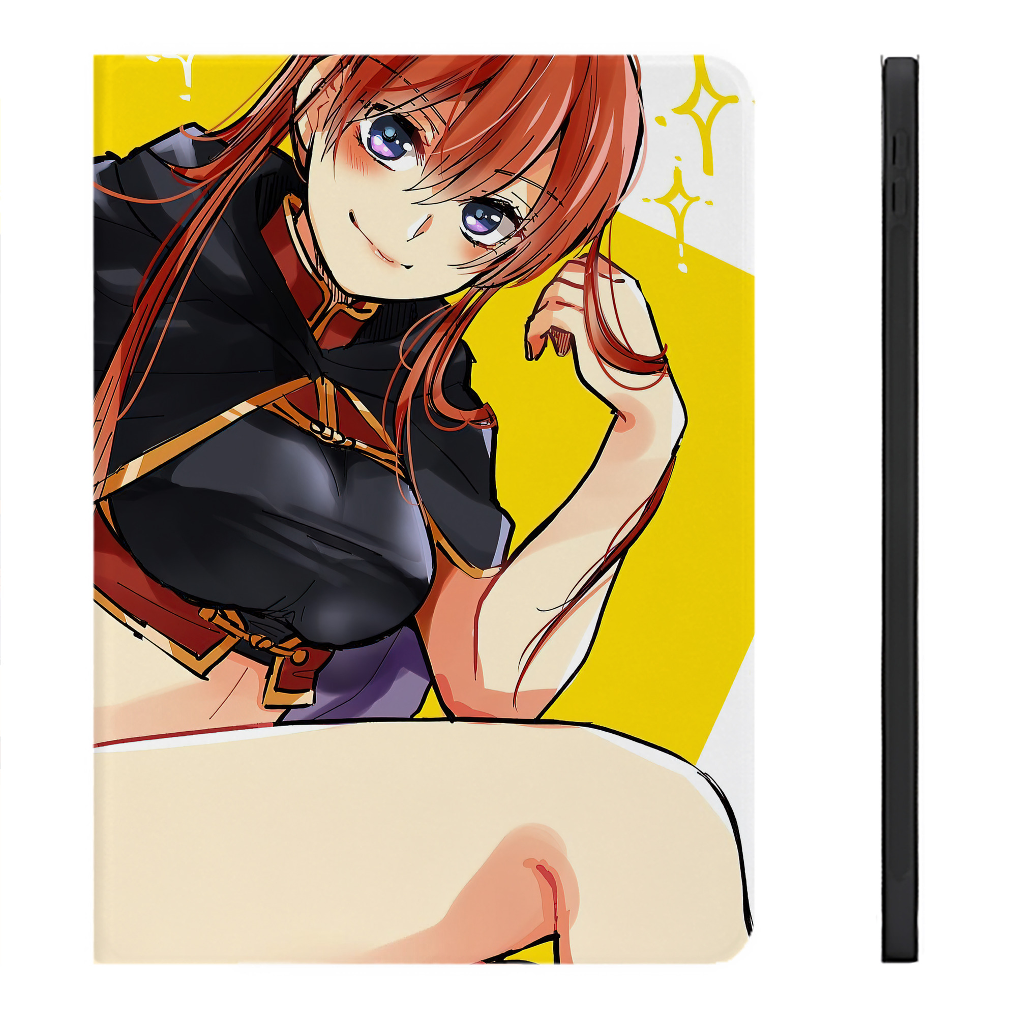 （画像用） ぎんたま 坂田銀時（さかたぎんとき） 神楽 志村新八（しむら しんぱち） GINTAMA Sakata Gintoki Kagura Shimura Shinpachi IPadケース ペンホルダー付き ブックスタイルデザイン
